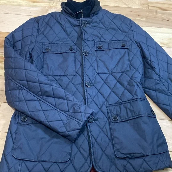 Hydrogen Quilted Jacket - Navy Chore Coat - Picture 3 of 17